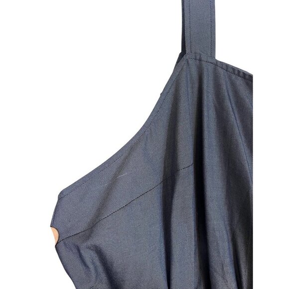 Ava Viv Tank Midi Chambray Dress 3X Blue  Western Boho Classic 80s Chic Retro - Picture 3 of 13